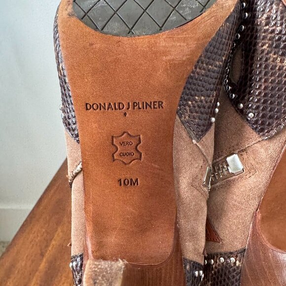 Donald J. Pilner Tonto Suede/Lizard Print Studded Boot - Picture 13 of 13